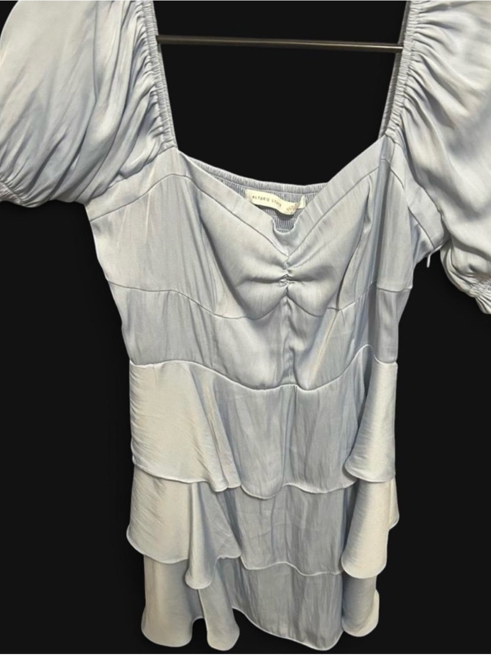 Altar’d State Light Blue Satin Look Mini Dress